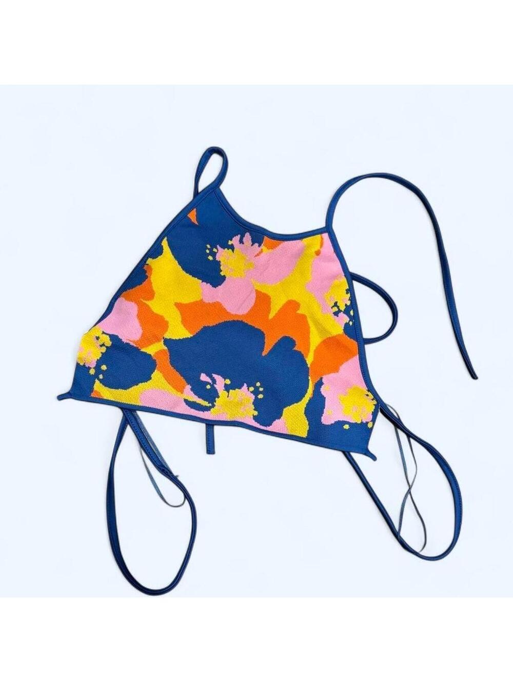 Zara Women's Multi and Blue Crop-top